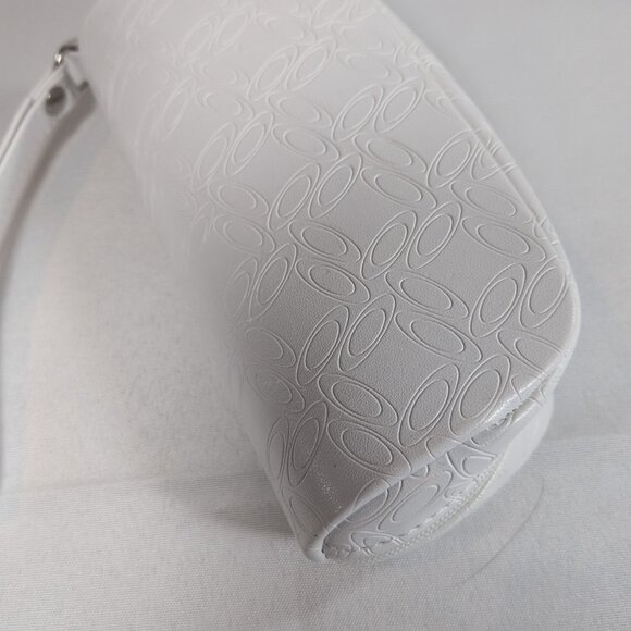 Oakley White Sunglasses Case Monogram All-Over Zip Wrist Strap Soft Shell Side - Picture 7 of 16